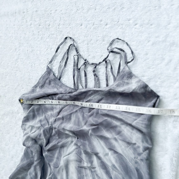 NWT- CHASER Gray & White Tie Dye Strappy Back Tank Top - Picture 7 of 8